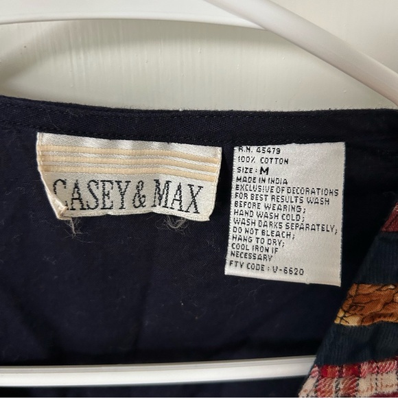 Vintage Patchwork Autumn Button Vest Medium M Apples Pumpkins Fall - Picture 3 of 7